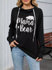 Letter Drawstring Long Sleeve Hoodie
