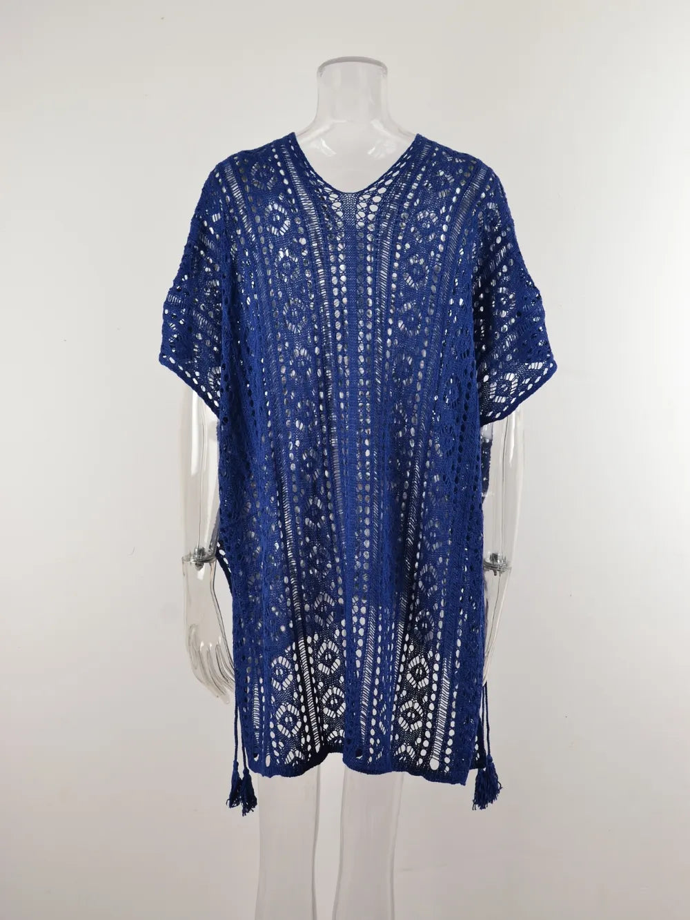 Angel Wings Cutout V-Neck Cover-Up with Tassel - Ladyez