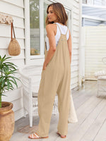 V-Neck Spaghetti Strap Jumpsuit - Ladyez