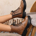 Lace-Up Ankle Combat Boots