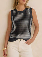 Striped Knit Sweater Vest