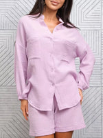 Button-Down Shirt and Shorts Set
