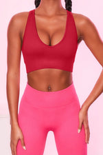 Scoop Neck Wide Strap Active Bra - Ladyez