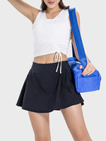 Millennia Drawstring Ruched Wide Strap Active Tank - Ladyez