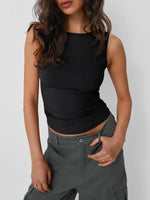 Solid Round Neck Tank - Ladyez