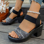 Open Toe Block Heels Sandals