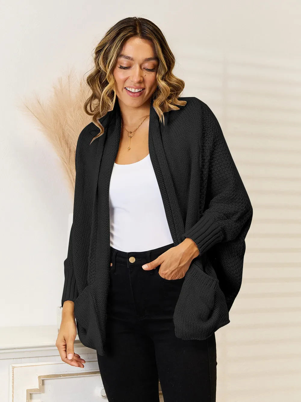 Angel Wings Open FrontCardigan with Pockets