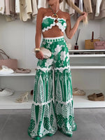 Printed Halter Neck Cami and Skirt Set