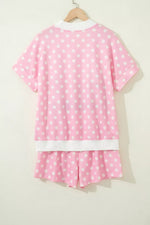 Polka Dot Short Sleeve Top and Shorts Set