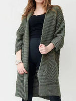Full Size Chunky Knit Open Front Cardigan Plus Size