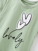 Children's Heart Ruffle Sleeve T-Shirt
