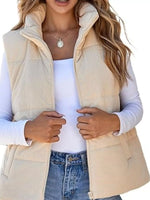 Corduroy Zip Up Vest Coat