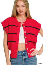 Zenana Striped Viscose Sweater Vest