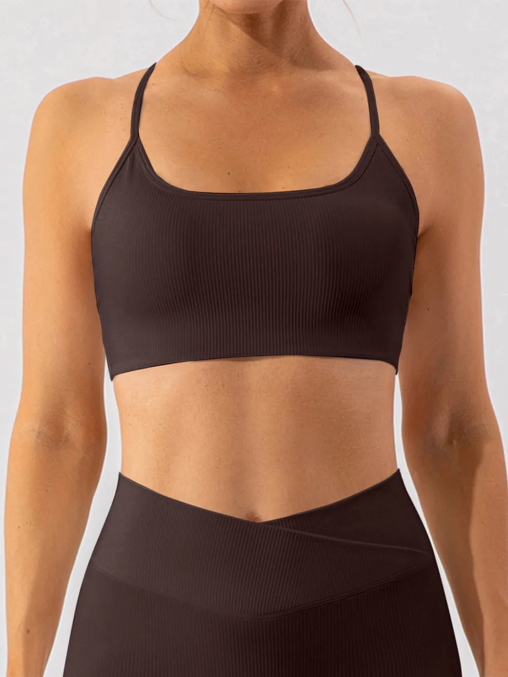 Spaghetti Strap Active Bra - Ladyez