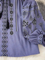 Tie Neck Long Sleeve Blouse