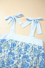 Floral Print Tie-Strap Top and Shorts Set