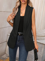 Sleeveless Shawl Collar Vest Coat