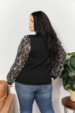 And The WhyFull Size Foil Printed Sleeve Top
