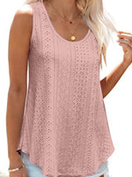 Eyelet Scoop Neck Tank