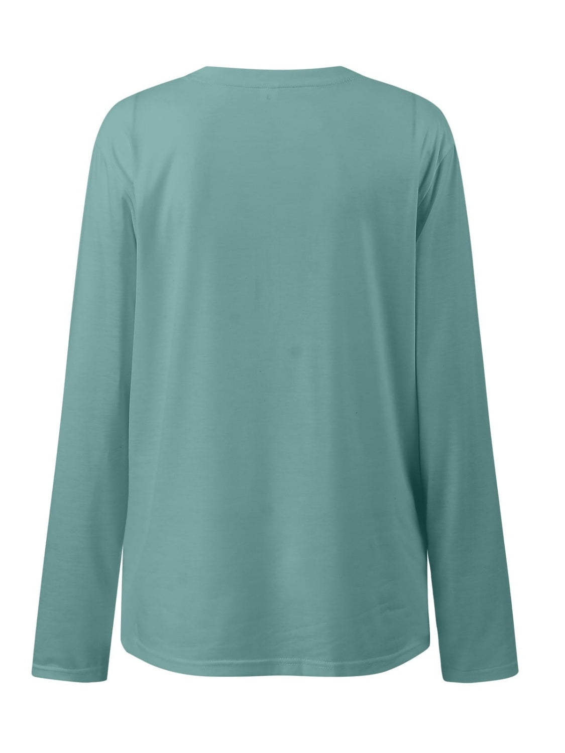 Ruched Round Neck Long Sleeve T-Shirt - Ladyez