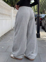Elastic Waist Wide-Leg Sweatpants