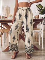 Boho Print Wide Leg Pants