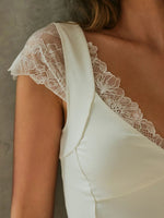 Lace Detail V-Neck Cap Sleeve Top - Ladyez