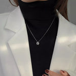925 Sterling Silver Zircon Star Necklace