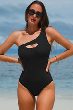 Cutout One Shoulder Sleeveless One-Piece Swimwear - Ladyez