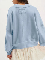 Exposed Seam Dropped Shoulder Sweatshirt