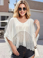 Lace Trim Flowy Cover-Up