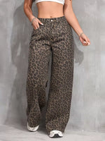 Leopard Wide Leg Jeans