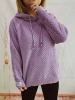 Drawstring Long SleeveHooded Sweater
