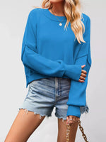 Crew Neck Dropped Shoulder Sweater