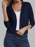 Viscose Blend Open Front Cardigan