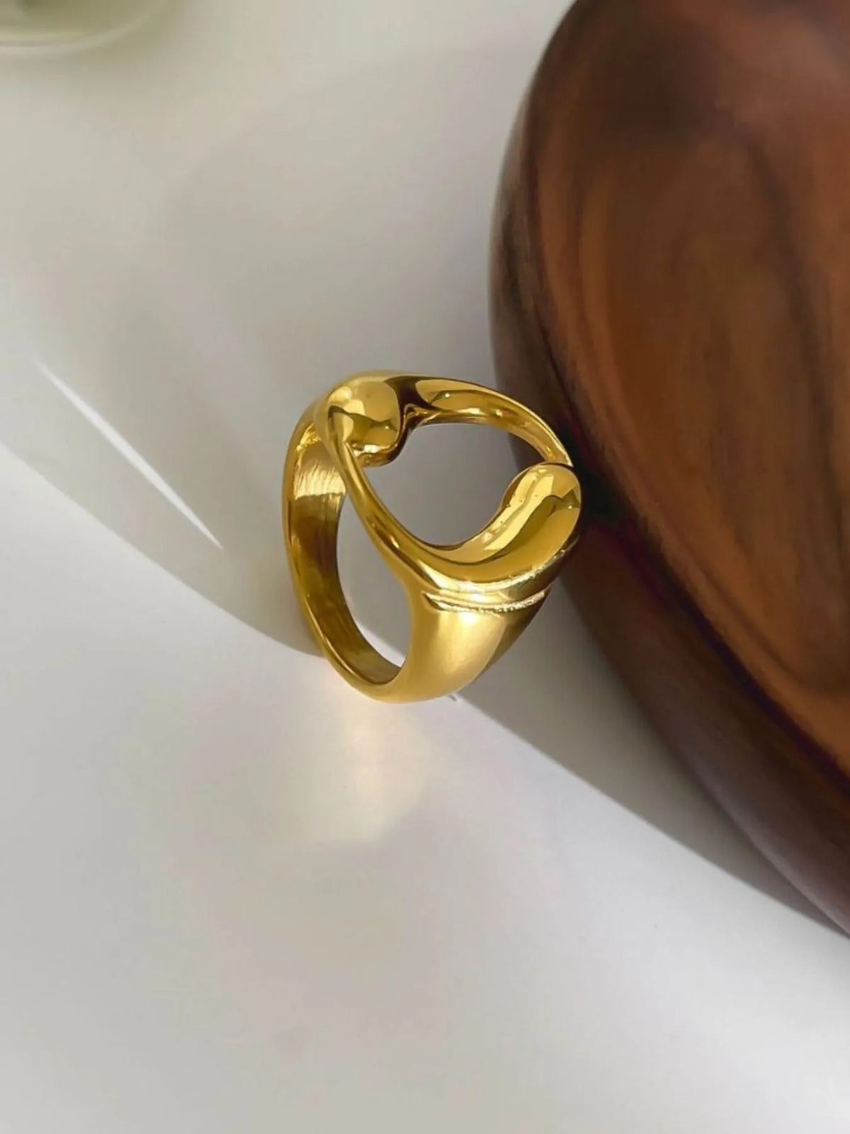 18K Gold-Plated Abstract Circle Ring - Ladyez