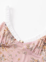 Floral Print Maxi Cami Dress with V-Neck - Ladyez