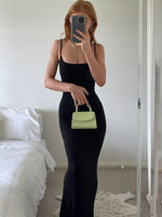Full Size Solid Color Spaghetti Strap Maxi Dress Plus Size