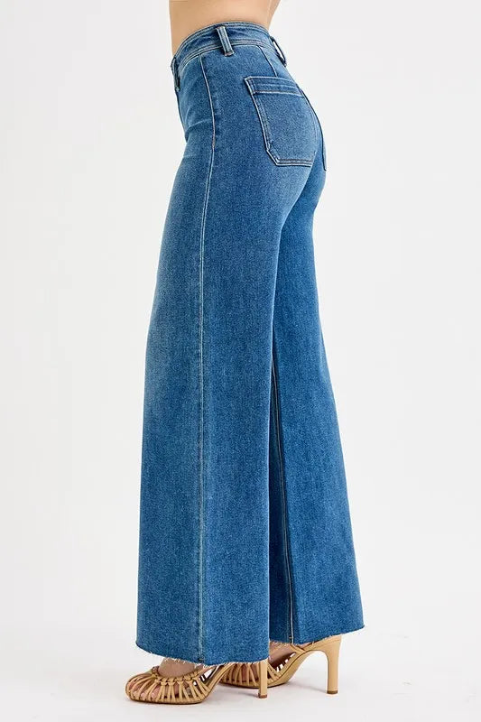 RISEN High-Waisted Wide Leg Jeans - Ladyez