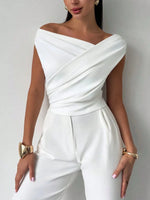 Asymmetrical Ruched Short Sleeve Top - Ladyez