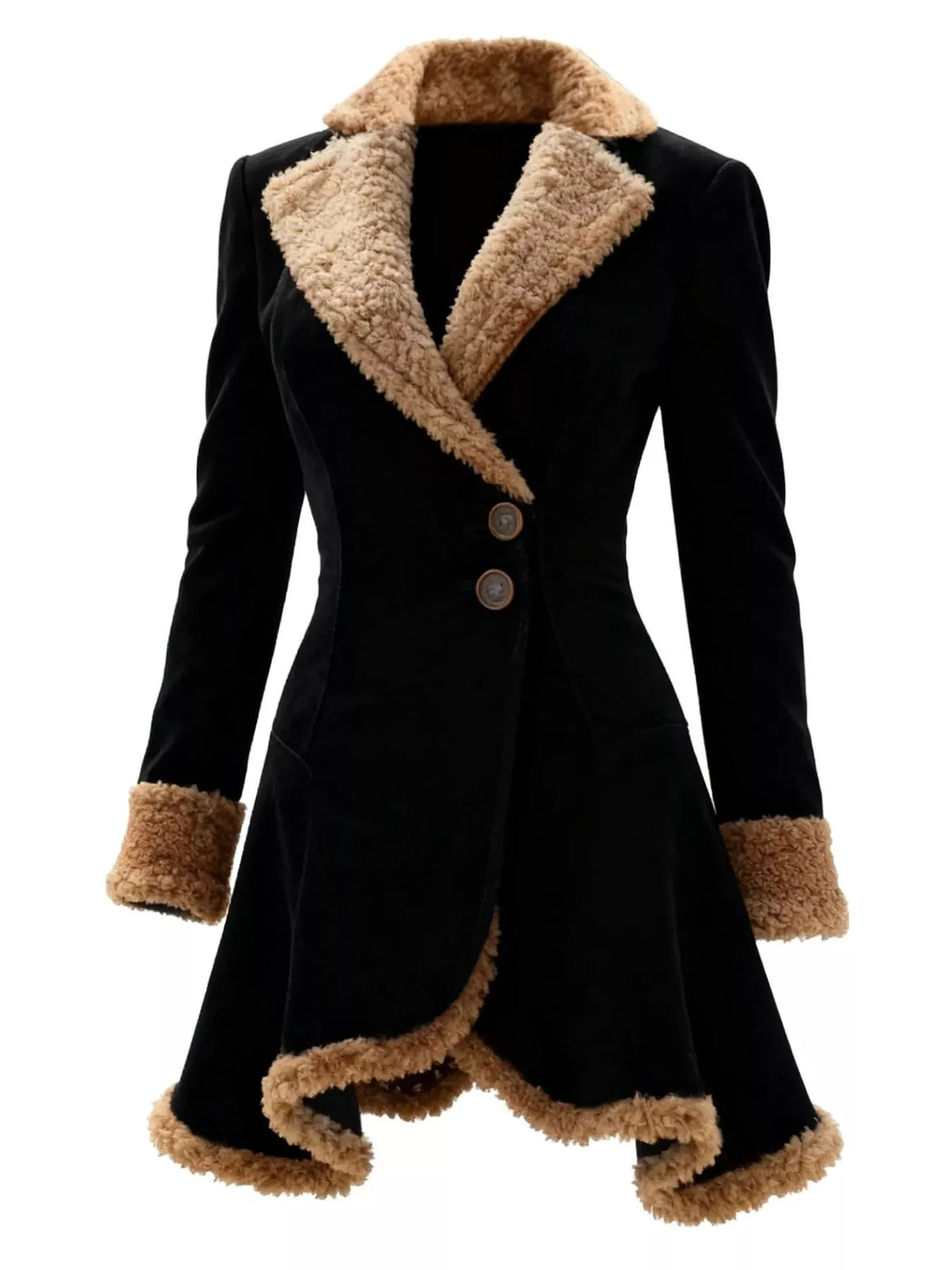 Vintage Suede Sherpa Trimmed Winter Coat