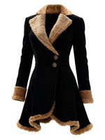 Vintage Suede Sherpa Trimmed Winter Coat