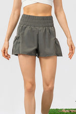 Elastic Waist Pocketed Active Shorts - Ladyez