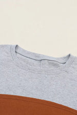 Colorblock Striped Bishop Sleeve Top