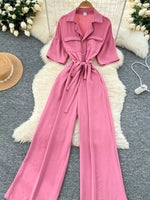 Tie Waist Wide Leg Jumpsuit