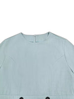 A-Line Decor Button Long Sleeve Dress