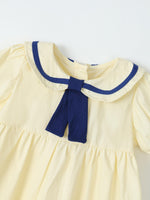 Children's Sailor Collar Puff Sleeve Casual Dress