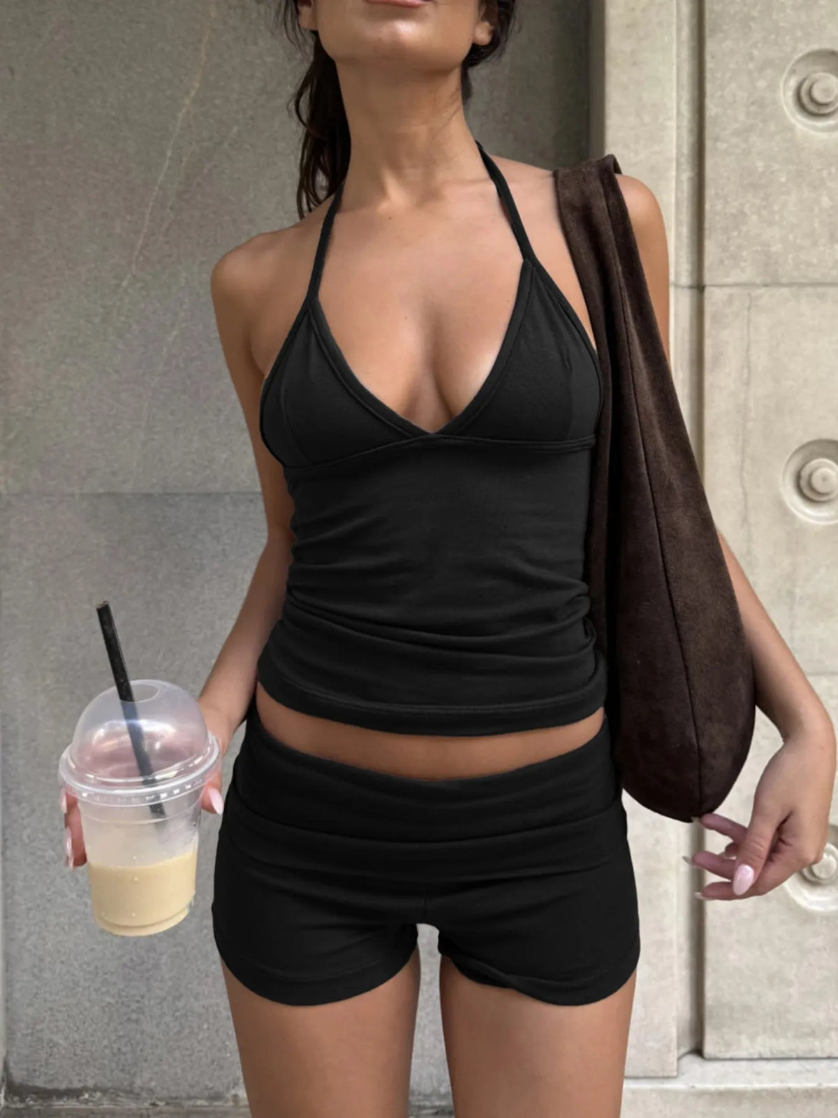 Halter Neck Cami and Shorts Set