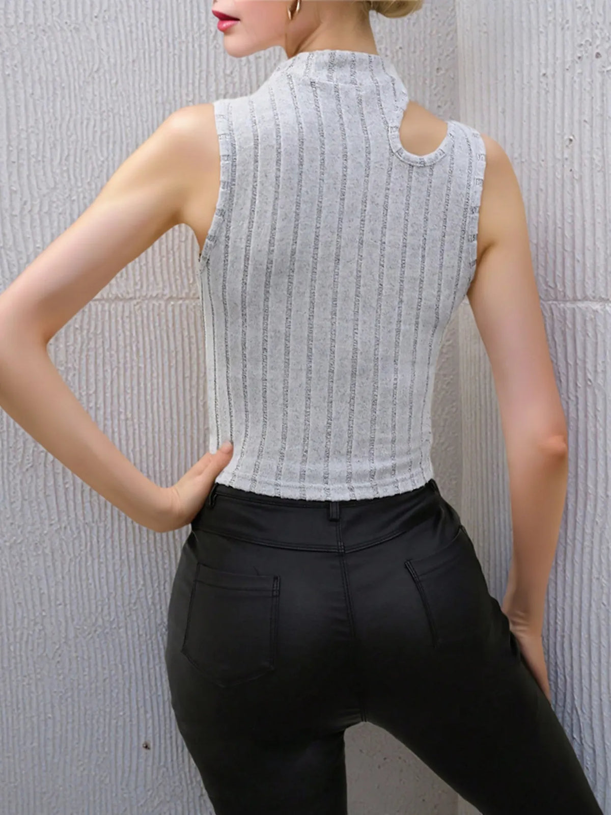 Cutout Ribbed Knit Tank - Ladyez