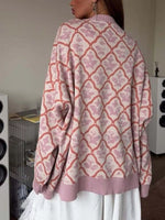 Letter Round Neck Long Sleeve Sweater